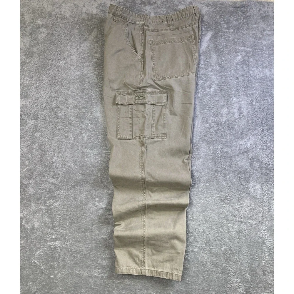 Wrangler Cargo Pants Men Beige Measures 35x32.5 No Sizing Baggy Grunge Workwear